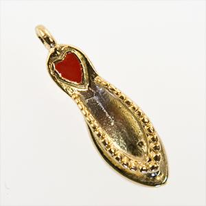 CH256: High Heel Charm with Red Heart in Gold or Silver