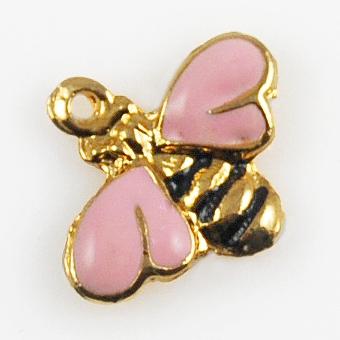 CH37P: Pink Bee Charm in Gold or Silver