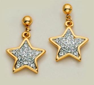 EA206: Crystal Dangle Star Earrings