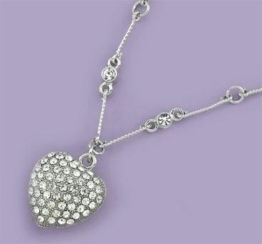 NA160: Crystal Pauve Set Heart Necklace