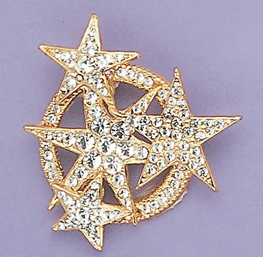 PA154: Crystal Circle of Stars Pin