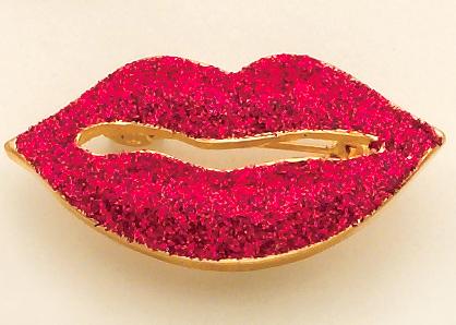 PA219: Red Glitter Lips Pin