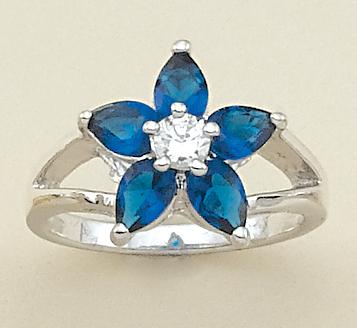 RA54B: Sapphire Floral Ring