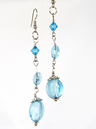 EA465: Murano Style Glass Bead Earrings