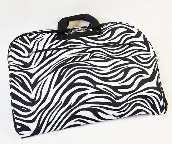 LL19Z: Zebra Garment Bag Fuschia Ribbing 