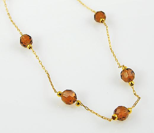 SNT93T: Topaz Austrian Crystal Necklace & Earrings Set