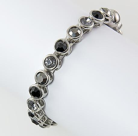 BR216BK: Black Austrian Crystal Magnetic Bracelet