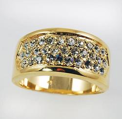 RA112: CZ Barrel Ring in Gold or Silver