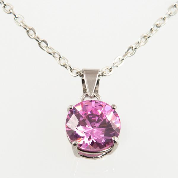 NA212: Silver or Sterling Silver Pink Ice Necklace
