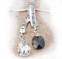 NC51: Jet & Diamond Crystal Necklace