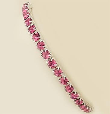 BR124P: Pink Austrian Crystal Stretch Bracelet