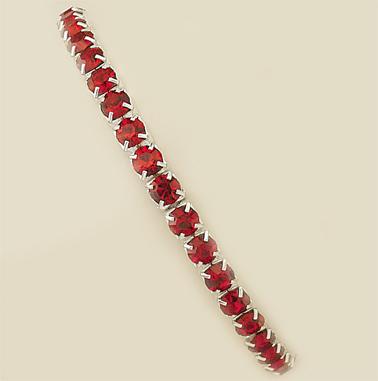 BR124R: Red Austrian Crystal Stretch Bracelet