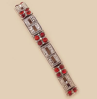 BR18R: Red Pave' Set Crytal Stretch Bracelet