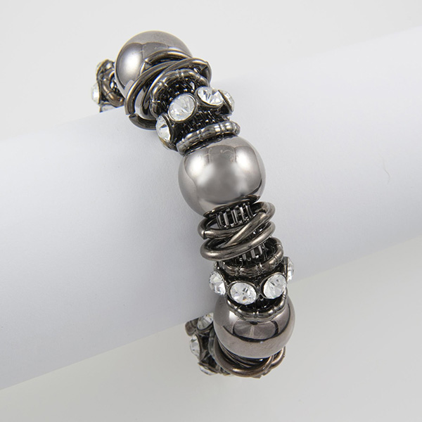 BR254: Silver Slide Charm Bracelet