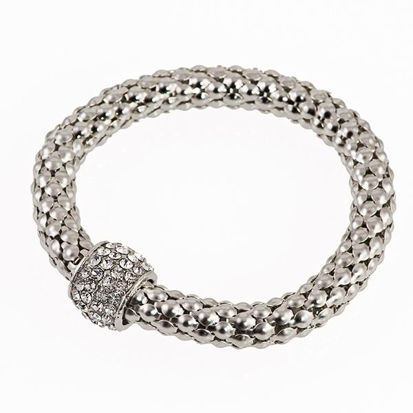 BR292S: Crystal Yurmanesque Silver Bracelet