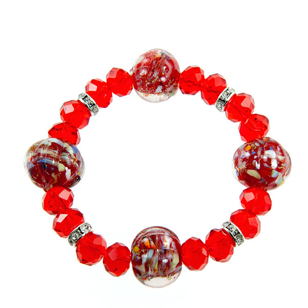 BR387: Red Moreno Style Bracelet