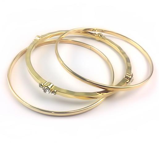 BR425: Set of 3 Gold or Silver Bangle Bracelets