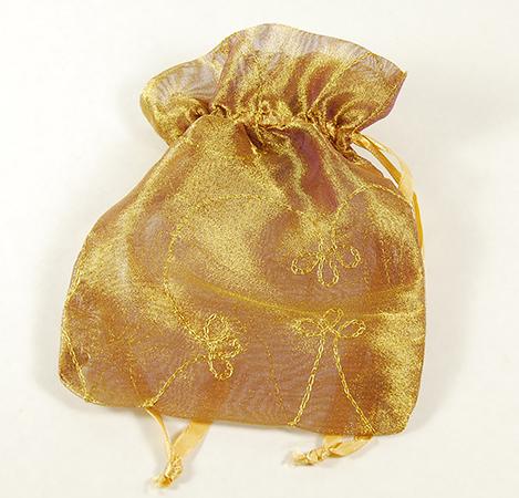 BXP036: Golden Embroidered Gift Pouch