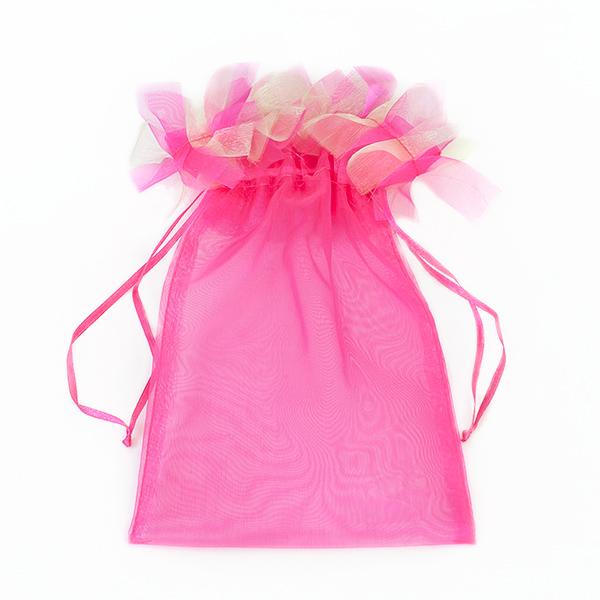 BXP44: Frilly Taupe or Fuschia Gift Pouch