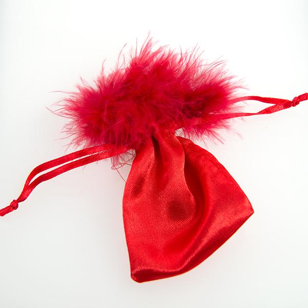 BXP63: Satin Feather Red Gift Bag