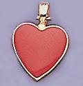 CH13: Red Enamel Heart Charm in Gold or Silver