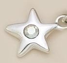 CH157: Silver Star Charm with Clear Crystal