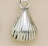 CH158: Shell Charm in Silver, 3 Count