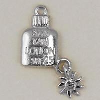 CH217: Sun Tan Lotion Charm in Gold or Silver