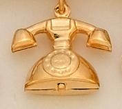 CH52: Gold Antique Phone Charm
