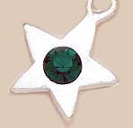 CH56SG: Star Charm with Green Crystal (in Silver or Gold)