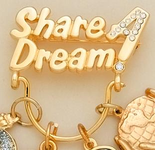 CHP015: Share A Dream Crystal & SILVERCharm Holder Pin