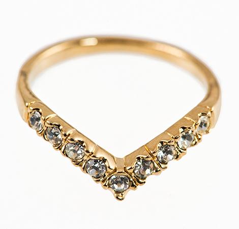 CL163: Gold and CZ Ring