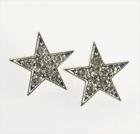 EA139S: Silver Austrian Crystal Star Earrings