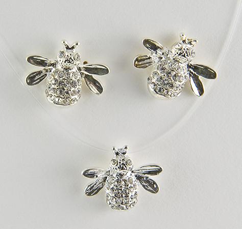 EA237PR: Bee Earrings & Necklace Set