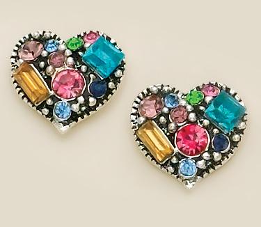 EA372: Multi-Color Heart Earrings