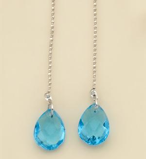 EA405: Turquoise Tear Drop Austrian Crystal Pierced Earrings