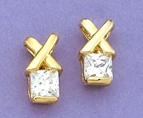 EA413: Extreme Emerald-Cut Earrings in Gold or Silver
