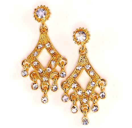 EA463: Delicate Gold/Silver Chandelier Earrings