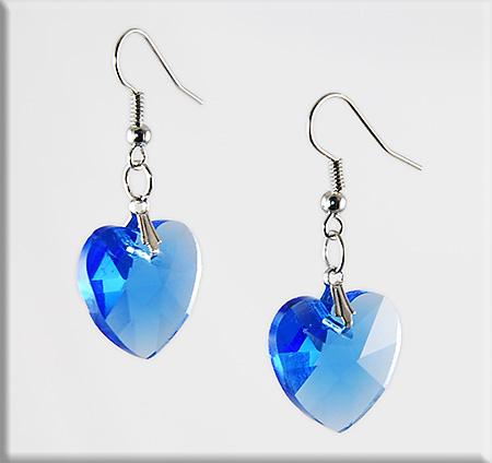 EA511: Crystal Heart Earrings (Available in 5 colors Green...)