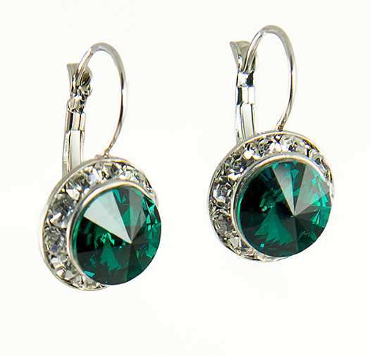 EA560G: Emerald Green Swarovski Earrings