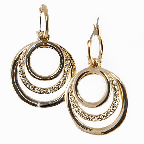 EA578: Golden/Silver Inner Circle Earrings