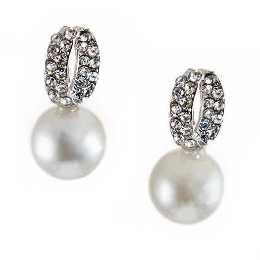 EA690: Pearl Earrings with Crystal
