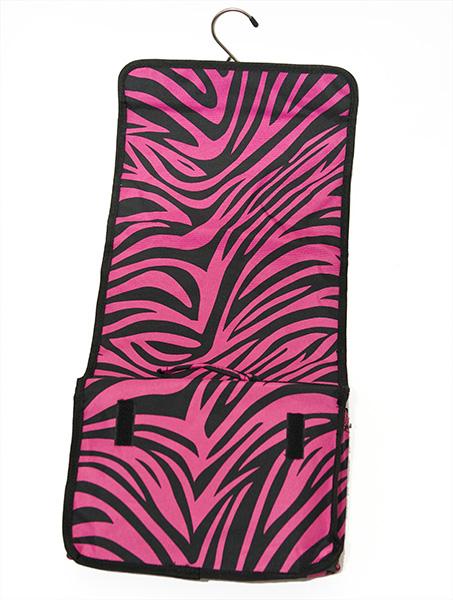 LL07PZ: Pink Zebra Cosmetic / Lingerie Travel Bag (Also in Black & White Zebra)