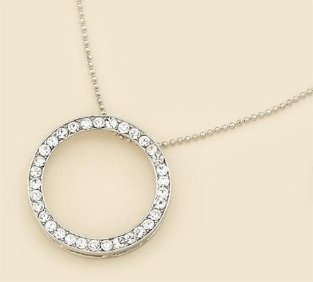 NA120:Tiffany Style Crystal Circle Necklace