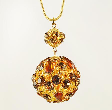 NA182: Ruby Crystal Ball Necklace