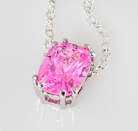 NA206: CZ Sterling Silver Pink Ice Necklace
