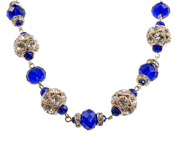 NC176:Sapphire Necklace and Earring Set