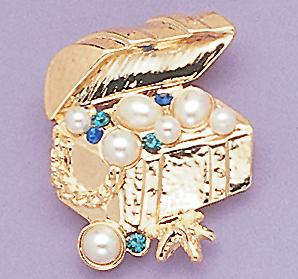 PA176: Jeweled Treasure Chest Pin