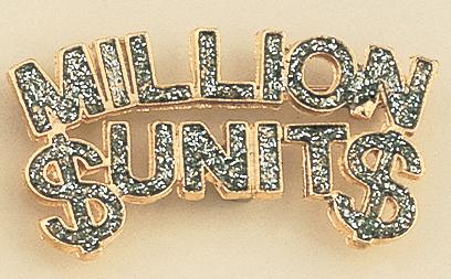 PA302: Million Dollar Unit Diamond Dust Gold Pin