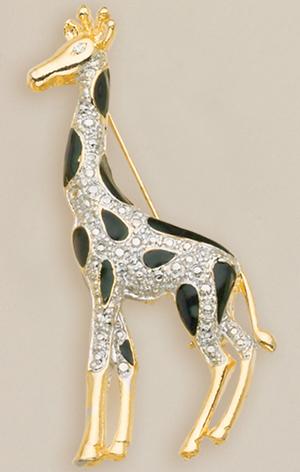 PA335: Gold & Black Enamel Giraffe Pin